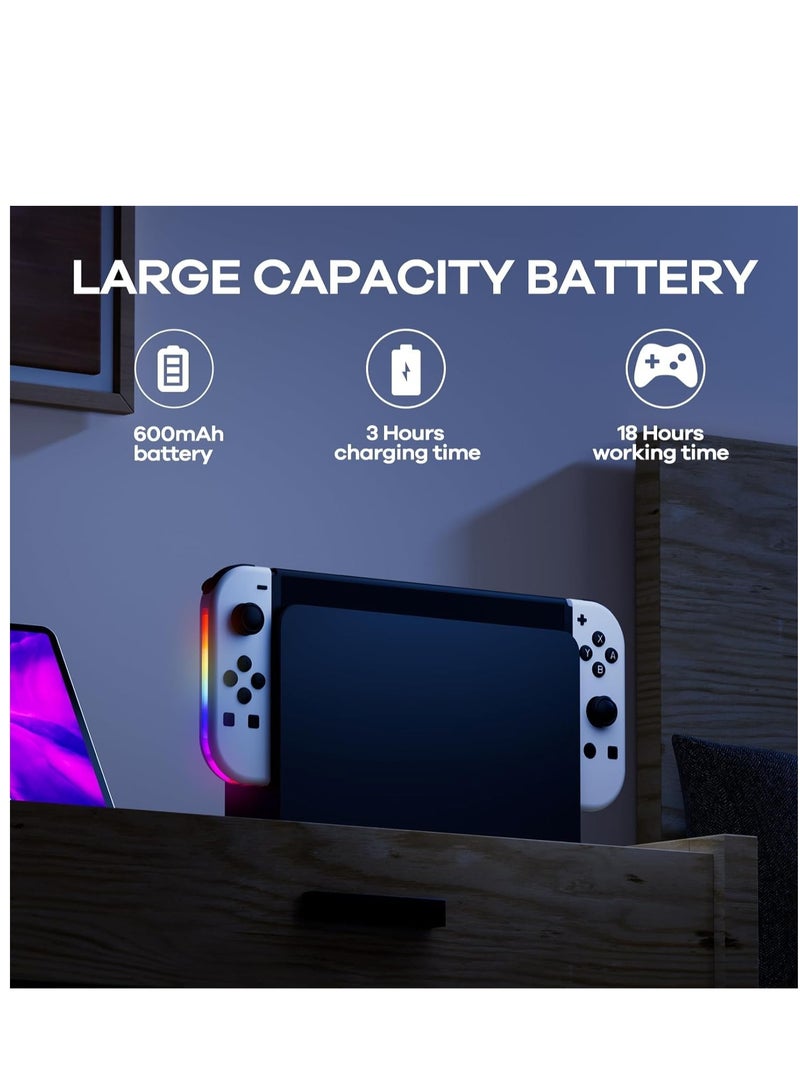 Controllers for Nintendo Switch, Replacement for Switch Controller with RGB LED, Adjustable Turbo & Vibration, Motion Control/Wake-Up/Screenshot