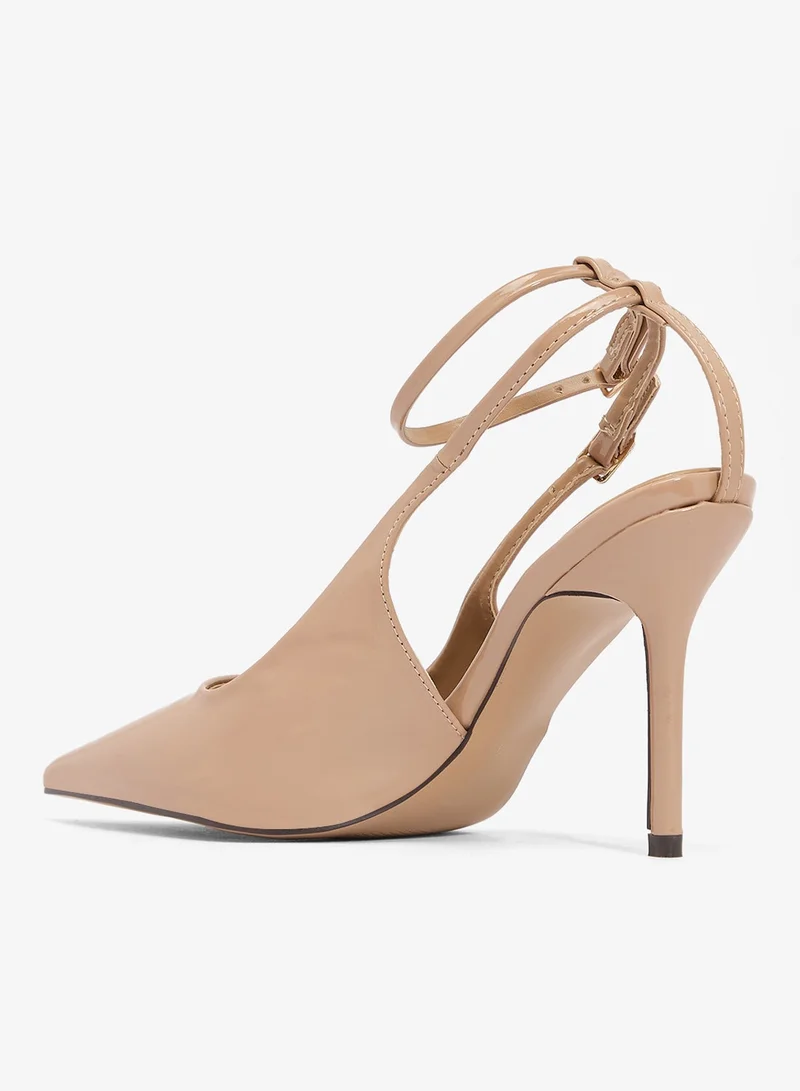 ELLA Classic Pointed Toe Sling Back Mid Heel Pumps