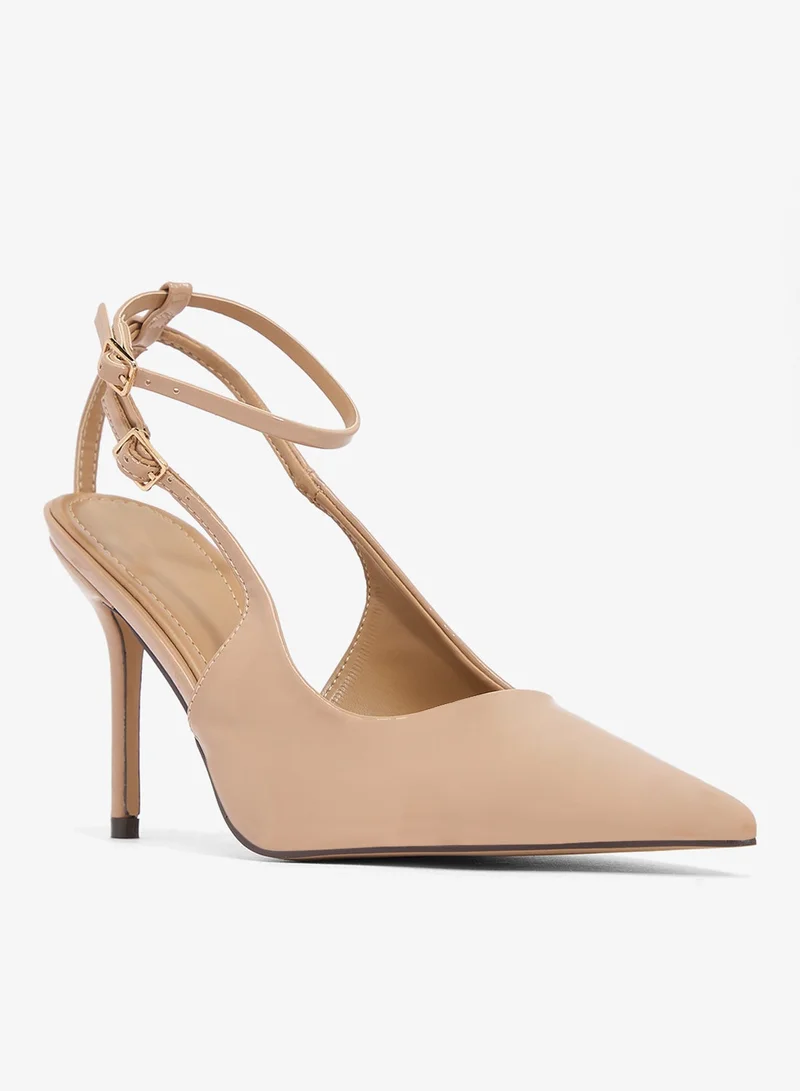 ELLA Classic Pointed Toe Sling Back Mid Heel Pumps