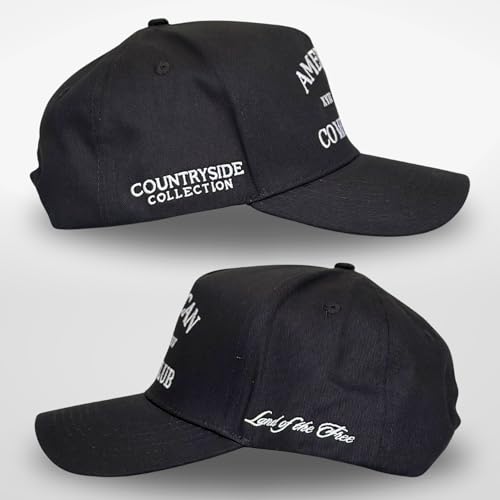 CITRUSY Vintage Western Trucker Hat | Men & Women | Embroidered Trendy Caps | Country Cute Hats for Cowgirls & Cowboys | Camo Denim Cotton Styles | Snapback Hat (American Cowboy | Black) - Image 3