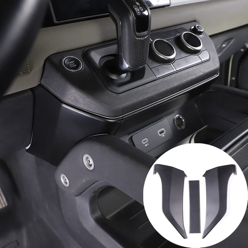 لوحة زخرفية لمركز التحكم TINKI متوافقة مع لاند روفر ديفندر 90 110 130 2020 2021 2022 2023 لتزيين داخل السيارة، غطاء تزييني، ملحقات داخلية، نمط 1 باللون الأسود غير اللامع