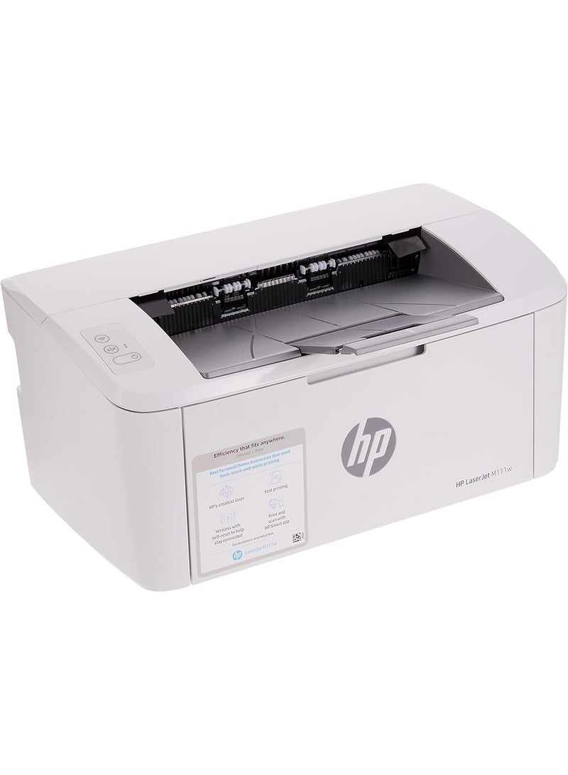 HP طابعة ليزر جيت M111w متعددة الوظائف بالأبيض والأسود، سرعة طباعة تصل إلى 20 صفحة في الدقيقة، سعة إخراج 100 ورقة، دورة شهرية 8000 صفحة، اتصال USB / لاسلكي، مثالية للمنزل | 7MD68A أبيض لون أبيض - Image 2