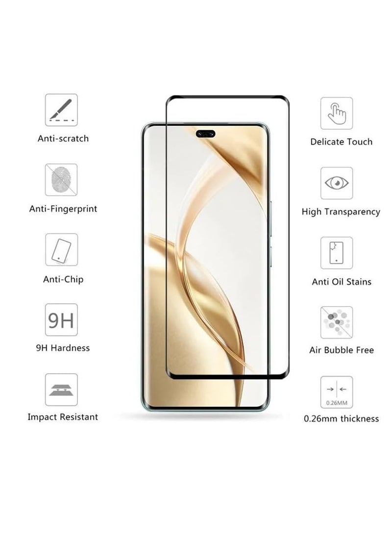 Generic 200 Pro Screen Protector, Full Glue Edge to Edge 3D Curved Tempered Glass Fingerprint Compatible with 9H Scratch Resistant for Honor 200 Pro (1 Pack)  - Image 2