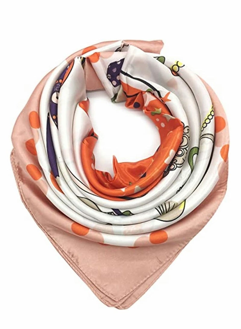 سيوسي وشاح مربع يشبه الحرير ، وشاح بنمط حريري على الموضة للنساء ، وشاح شعر بوهو ، باندانا شعر كبير بنعومة الحرير للنساء والفتيات لتغليف الشعر والنوم في الليل ، 35 بوصة - Image 1