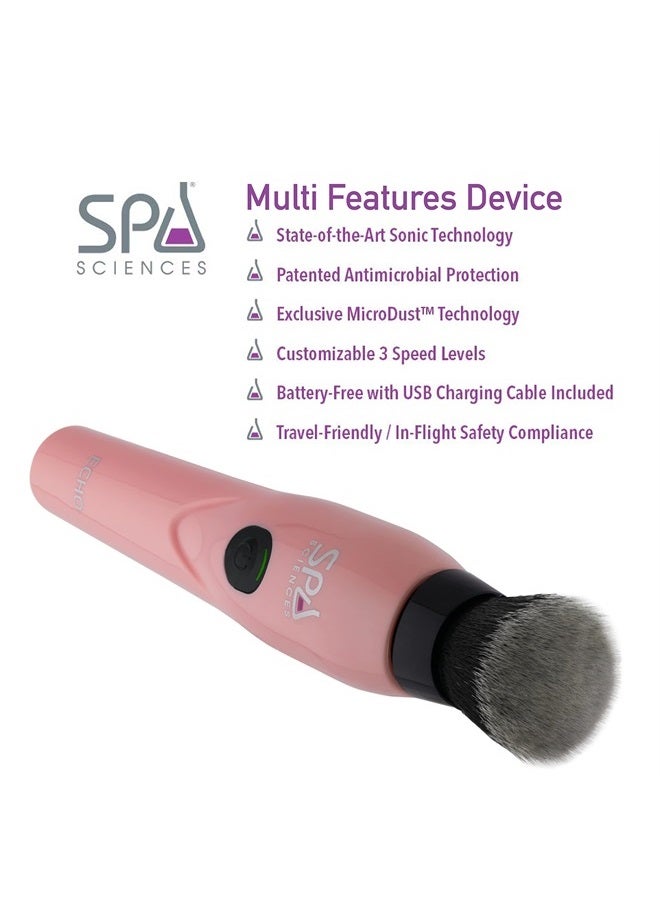 SPA SCIENCES Spa Sciences ECHO - Makeup Brush for Flawless Blending, Contouring, Highlight & Airbrush Finish - 3 Speeds - Rechargeable