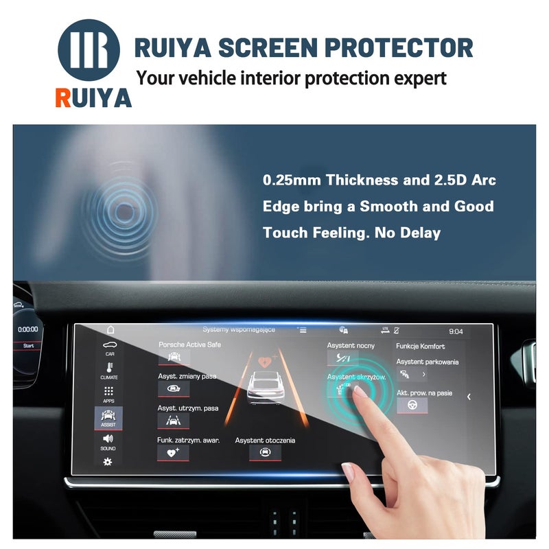RUIYA Cayenne Screen Protector for Porsche Cayenne 12.3-in Touch Screen,for Porsche Cayenne Accessories 9HD Tempered Glass Compatible with 2019 2020 2021 2022 2023 Porsche Cayenne S/GTS/Turbo/Turbo GT - Image 2