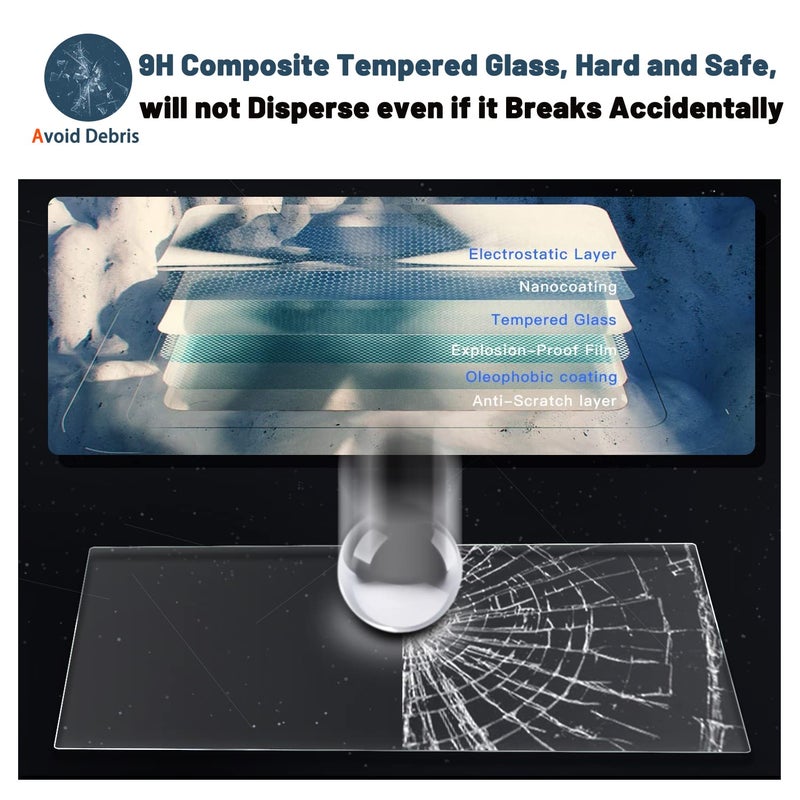 RUIYA Cayenne Screen Protector for Porsche Cayenne 12.3-in Touch Screen,for Porsche Cayenne Accessories 9HD Tempered Glass Compatible with 2019 2020 2021 2022 2023 Porsche Cayenne S/GTS/Turbo/Turbo GT - Image 5