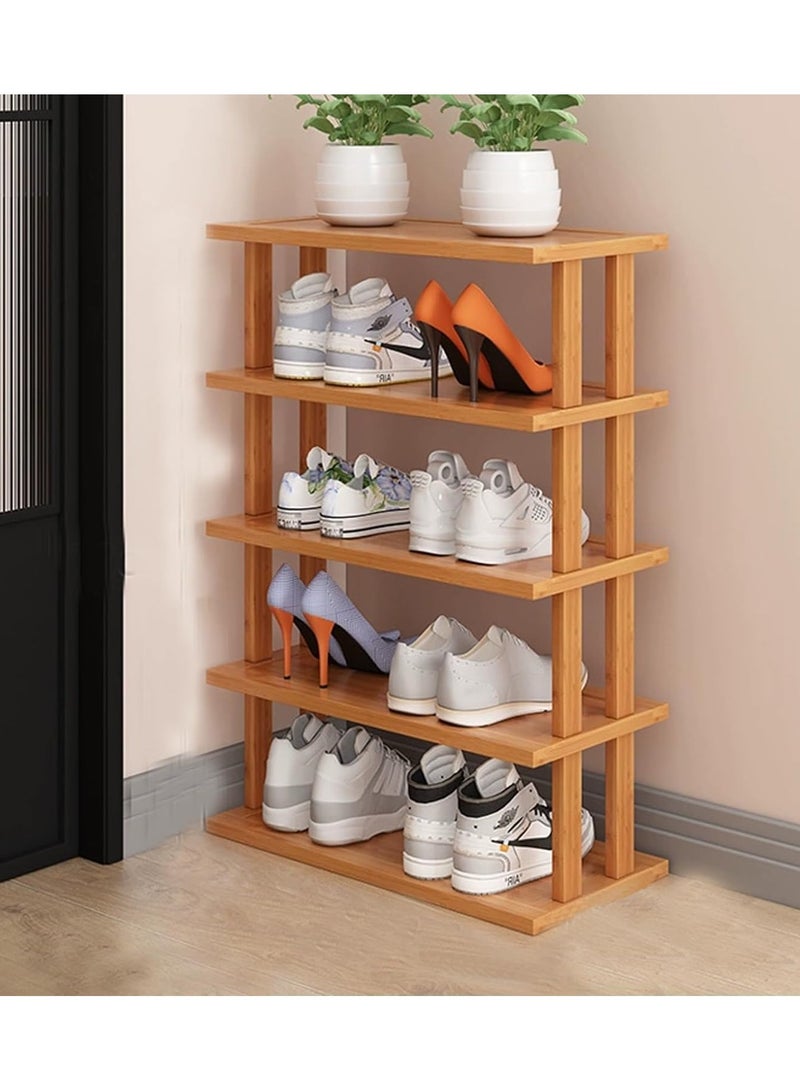 LINGWEI Shoe Rack Bamboo Shoe Stand 5,6-Tier Free Standing Bamboo Shoe Organizer Wooden Shoe Cabinet Entryway Shoe Tower Shelf Boot Storage Shelf For Home Office Shoe Rack - Image 3