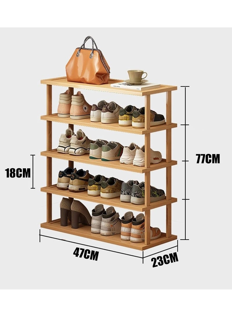 LINGWEI Shoe Rack Bamboo Shoe Stand 5,6-Tier Free Standing Bamboo Shoe Organizer Wooden Shoe Cabinet Entryway Shoe Tower Shelf Boot Storage Shelf For Home Office Shoe Rack - Image 4