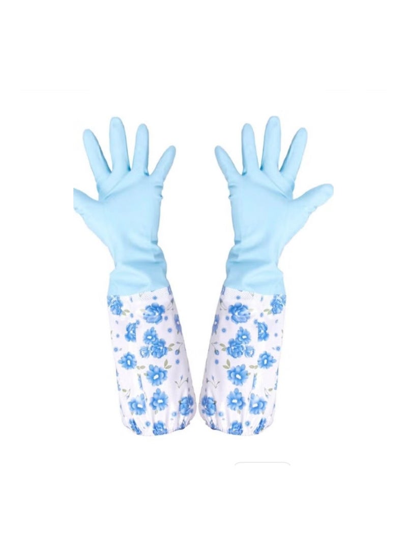 2-Piece Thick Waterproof Latex Household Cleaning Gloves Set for Kitchen Cleaning, Dishwashing, Laundry, Multicolor - Image 2
