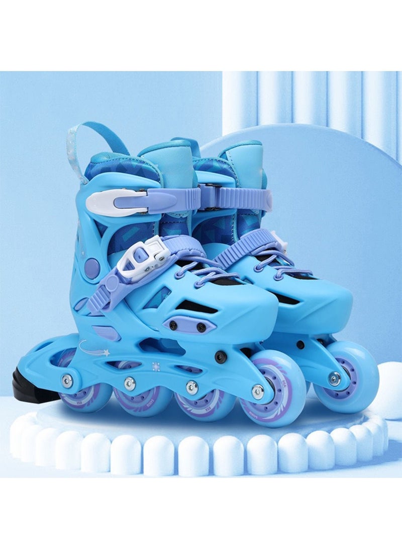 GT-Wheel Adjustable Skating Shoes with Four PU Wheels Professional Design Skates can Convert into 3 Mode Wheel Inline Double Roller and Three Point Wheel S(29-32) - Image 1