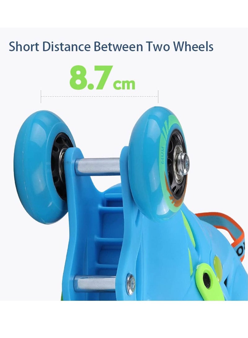 GT-Wheel Adjustable Skating Shoes with Four PU Wheels Professional Design Skates can Convert into 3 Mode Wheel Inline Double Roller and Three Point Wheel S(29-32) - Image 5