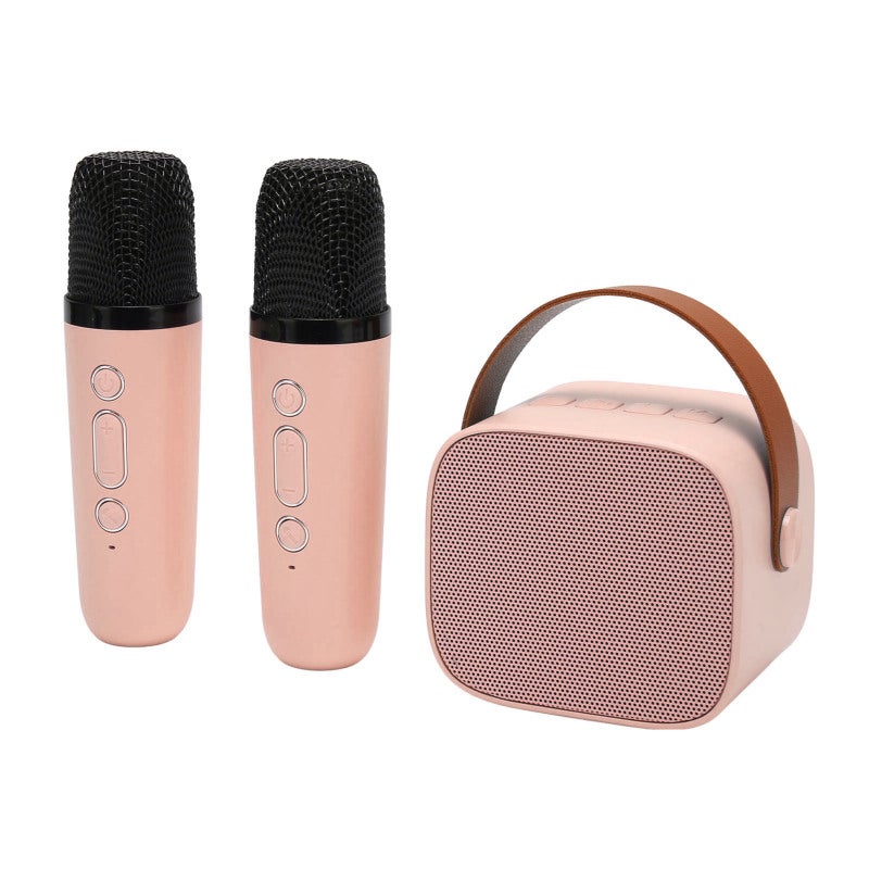 Portable Bluetooth Karaoke Machine with 2 Wireless Microphones - Dual Internal Magnetic Speakers KTV Function for Home Entertainment - Image 2