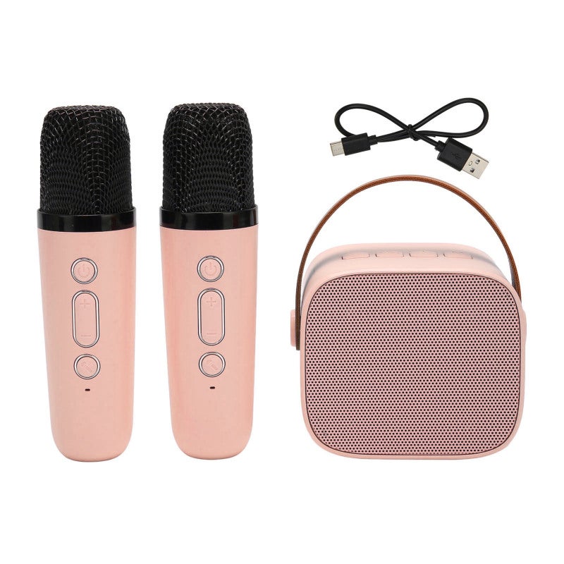 Portable Bluetooth Karaoke Machine with 2 Wireless Microphones - Dual Internal Magnetic Speakers KTV Function for Home Entertainment - Image 1