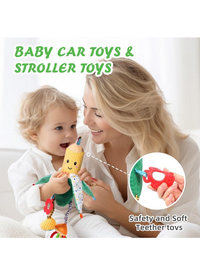 Jollybaby - Baby Rattles Hanging Toys For Car Seat Crib Stroller Gym, Montessori Sensory Plush Vegetable Toys For Baby 0-3-6-12 Months With Ring Bell Crinkle And Teether, Newborn - Image 1