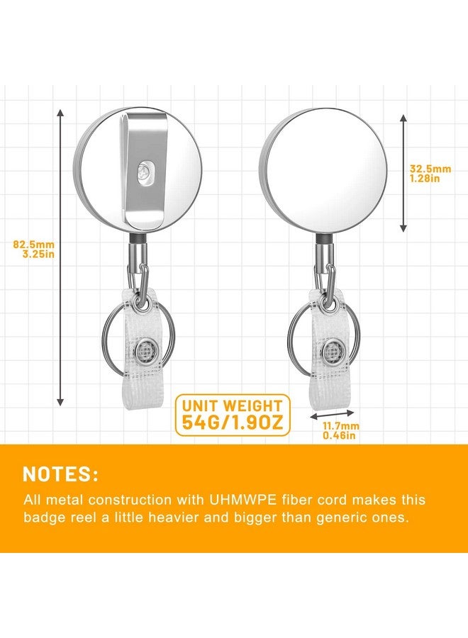 selizo Heavy Duty Badge Reels Retractable Badge Holder, Selizo Metal Retractable Keychain Badge Reel Id Badge Holder Retractable With Belt Clip Key Ring For Key Name Card Holder - Image 5