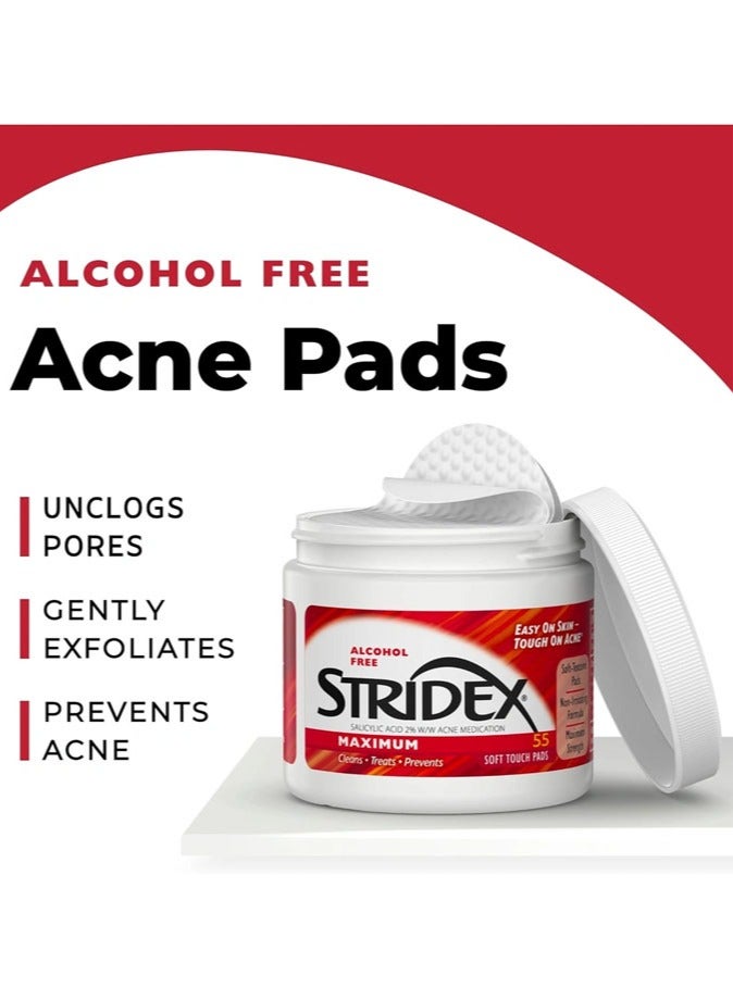 سترايدكس مسحات قطنية ماكسيموم لعلاج حب الشباب 55 قطعة الأصلي - Image 2