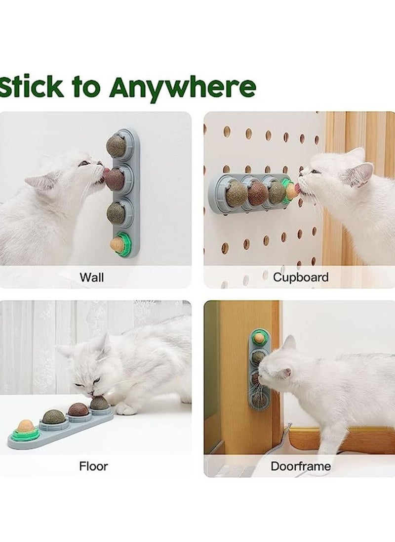 Generic - 2 Pcs catnip wall balls cat toys, interactive edible cat nip treat toy for kitten to lick safely, rotatable chewing candy snack teeth cleaning cat licker - Image 1