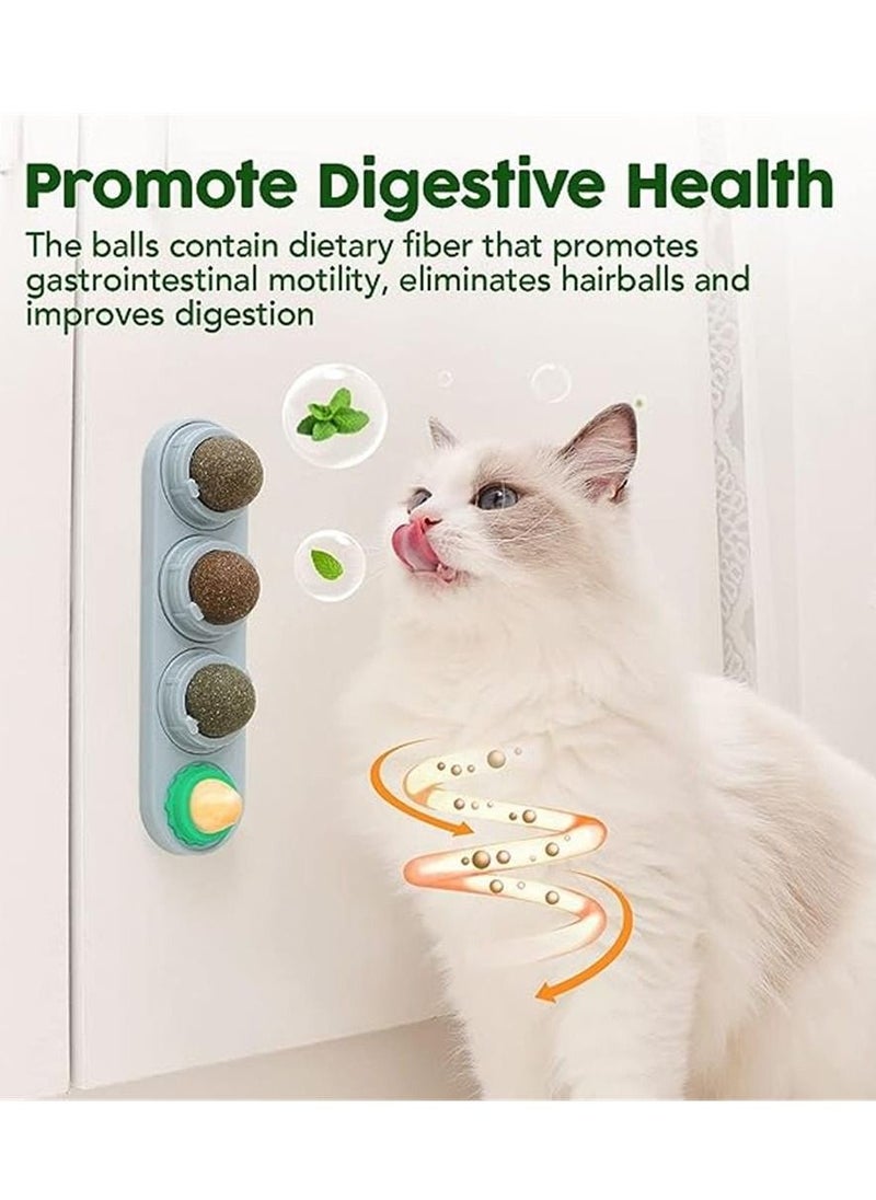 Generic - 2 Pcs catnip wall balls cat toys, interactive edible cat nip treat toy for kitten to lick safely, rotatable chewing candy snack teeth cleaning cat licker - Image 1