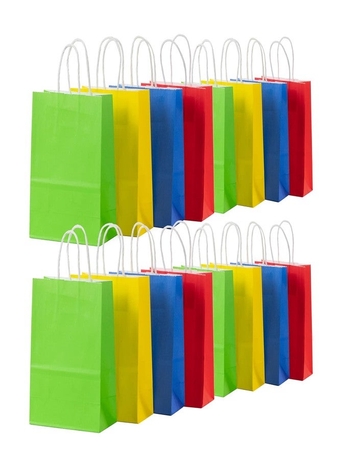 MISU Paper Bags Party Favor Bags Kraft Paper Gift Bags with Handle, Small, 8.3x5.9x3.2 Inches, 16-Pack (Red, Blue, Yellow, Green) - Image 2