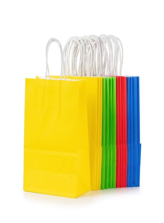 MISU Paper Bags Party Favor Bags Kraft Paper Gift Bags with Handle, Small, 8.3x5.9x3.2 Inches, 16-Pack (Red, Blue, Yellow, Green) - Image 3