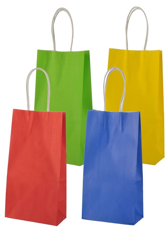 MISU Paper Bags Party Favor Bags Kraft Paper Gift Bags with Handle, Small, 8.3x5.9x3.2 Inches, 16-Pack (Red, Blue, Yellow, Green) - Image 1