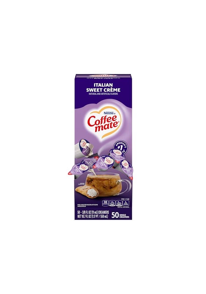 Coffee Mate Coffeemate 84652 Liquid Coffee Creamer Italian Sweet Creme 0375 oz Cups Box of 50 - Image 1