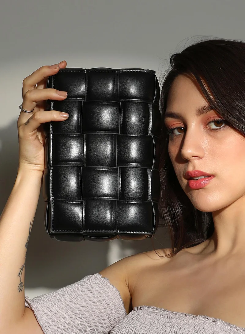 Haute Sauce  Women's The Puffy Interwine Sling Bag - Midnight Black for Women | Best Price UAE