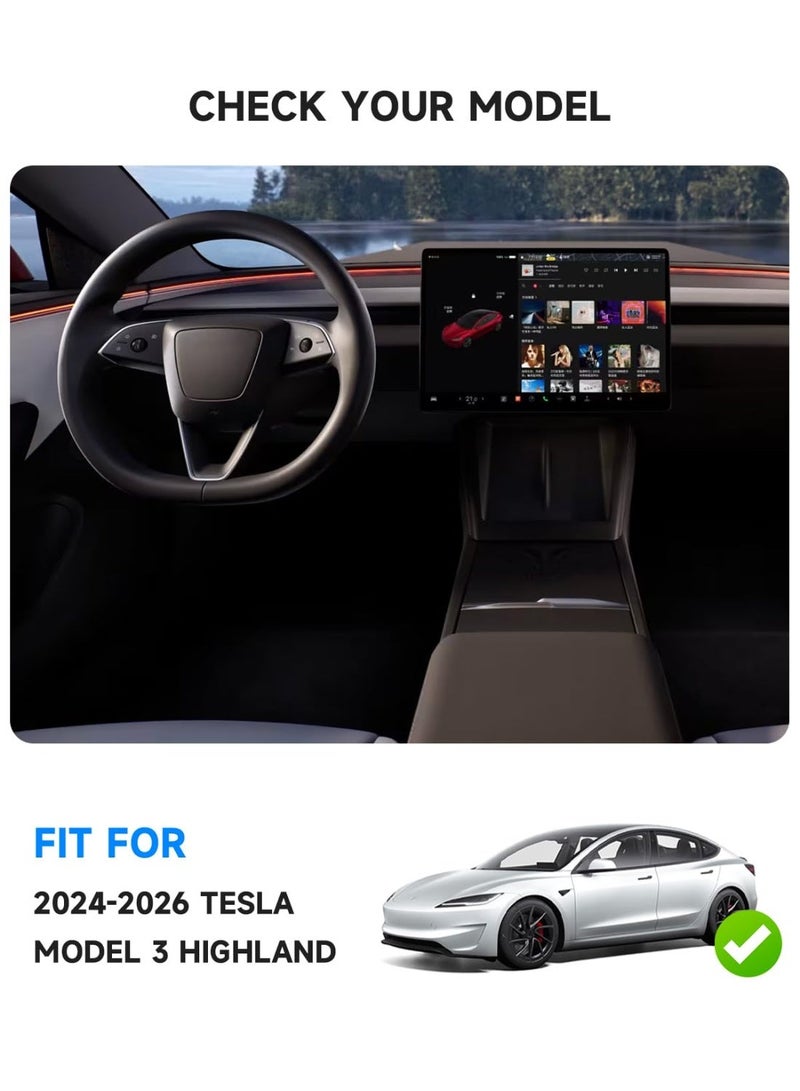 SUPER 5 Tesla Model 3 Highland Floor Mats 2024-2026, Double Layer Carpet & TPE All Weather Floor Mats, Custom Fit Waterproof Anti-Slip Full Set for 5-Seater LHD, Black - Image 2