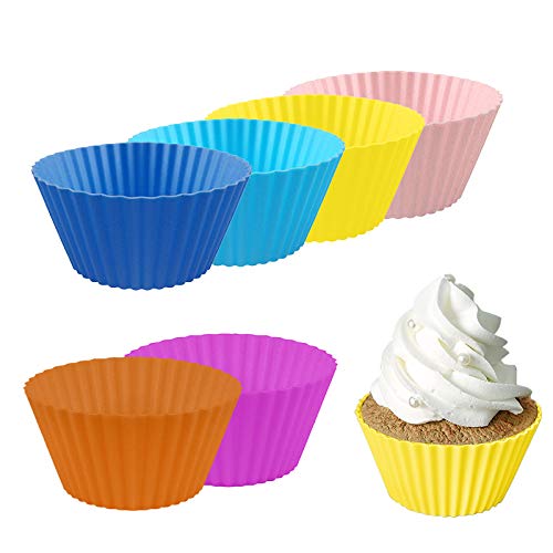 Tvoip Mini Muffin Pan - Reusable Silicone Cupcake Molds 2in 24 Pack - Small Baking Cups Truffle Cake Pan Set Nonstick in (Random 6 Colors) - Image 3
