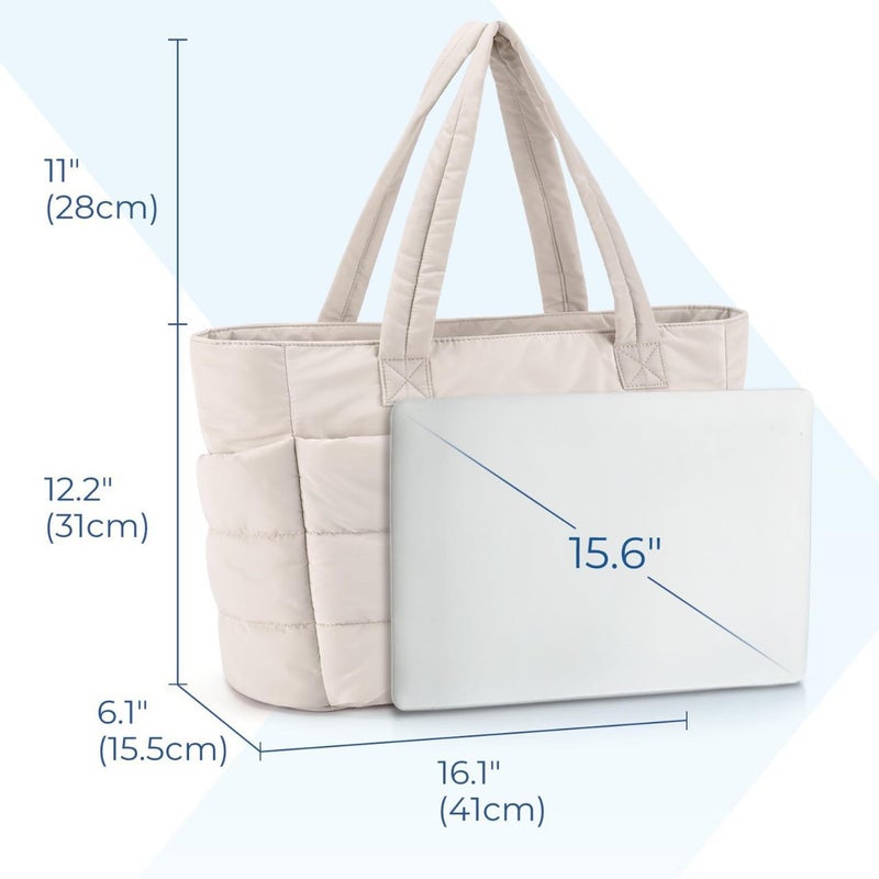 Lightweight Puffy Tote Bag with Multiple Pockets - Image 2