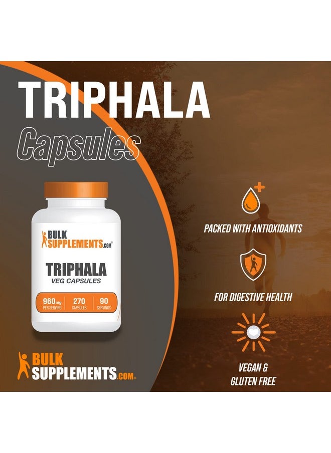 BulkSupplements Com Triphala Capsules Herbal Supplements Triphala Supplement Triphala Pills Amalaki Bibhitaki And Harataki Blend 3 Triphala Capsules Per Serving 270 Veg Capsules  - Image 3