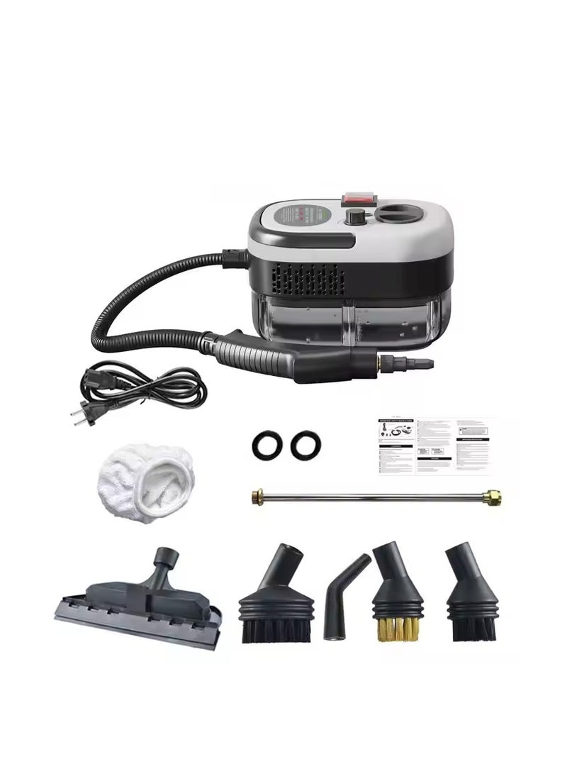 توبي بخارشو دستی پرقدرت ۲۵۰۰ وات – با فشار بالا، مخزن ۱.۴ لیتری، بدنه استیل ضدزنگ، مناسب برای نظافت خودرو، چربی‌زدایی آشپزخانه، شست‌وشوی کولر گازی – ولتاژ ۲۲۰/۱۱۰ ولت، گرم شدن سریع در ۶۰ ثانیه - Image 1