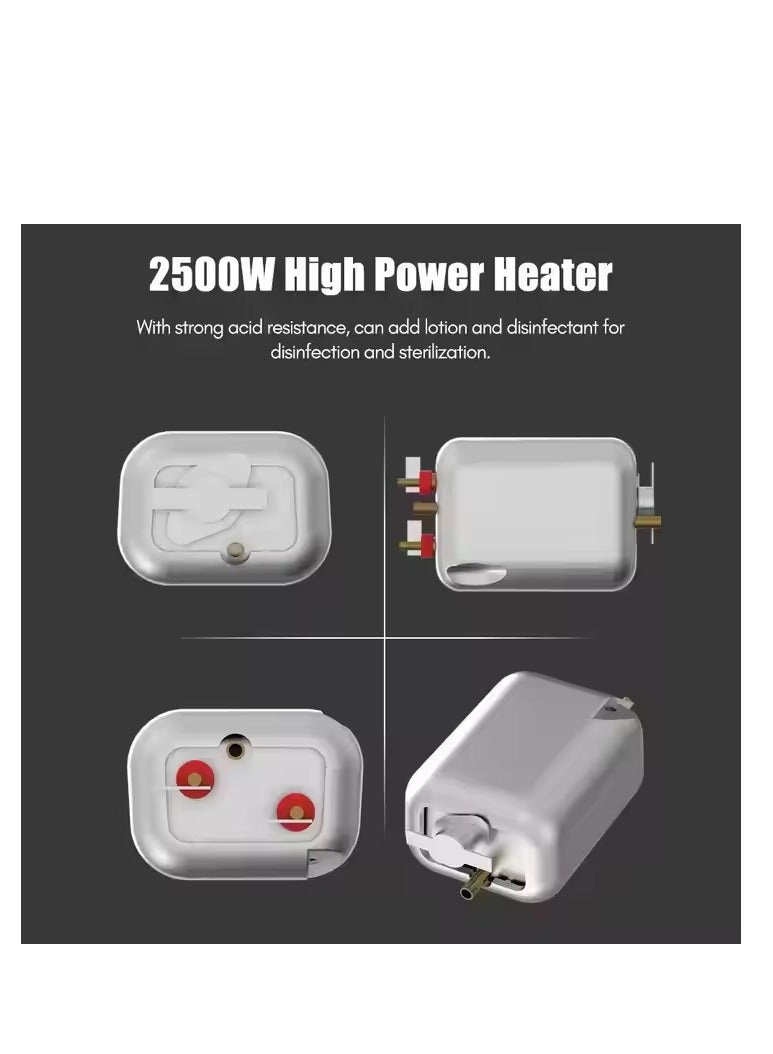 توبي بخارشو دستی پرقدرت ۲۵۰۰ وات – با فشار بالا، مخزن ۱.۴ لیتری، بدنه استیل ضدزنگ، مناسب برای نظافت خودرو، چربی‌زدایی آشپزخانه، شست‌وشوی کولر گازی – ولتاژ ۲۲۰/۱۱۰ ولت، گرم شدن سریع در ۶۰ ثانیه - Image 3