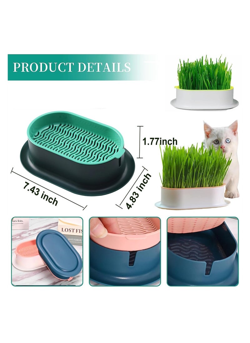 SYOSI - Cat Grass Planter, Catnip Wheatgrass Seed Sprout Tray, Hydroponic Cat Grass, Cat Grass Growing Kit, Self Watering Pots Window Box for Pets, Nursery Plant Planting Box for Indoor, Soilless - Image 1