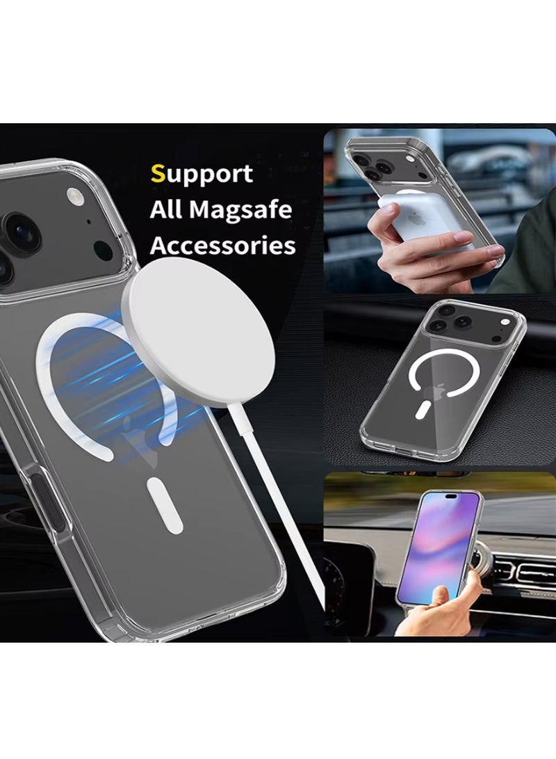 Techie غطاء آبل آيفون 17 برو ماكس شفاف ماغسيف - غطاء رفيع مضاد للصدمات ومقاوم للاصفرار مع ظهر صلب أكريليك وحافة TPU + PC، متوافق مع الشحن اللاسلكي - Image 4