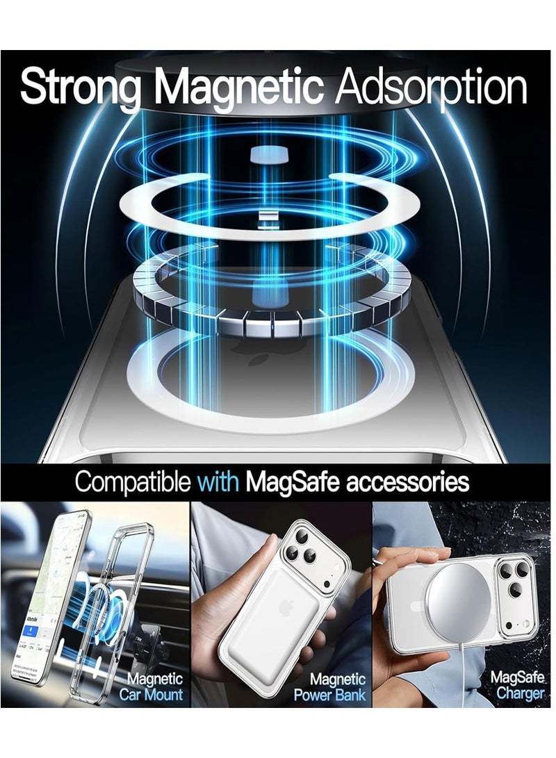 Techie غطاء آبل آيفون 17 برو ماكس شفاف ماغسيف - غطاء رفيع مضاد للصدمات ومقاوم للاصفرار مع ظهر صلب أكريليك وحافة TPU + PC، متوافق مع الشحن اللاسلكي - Image 5