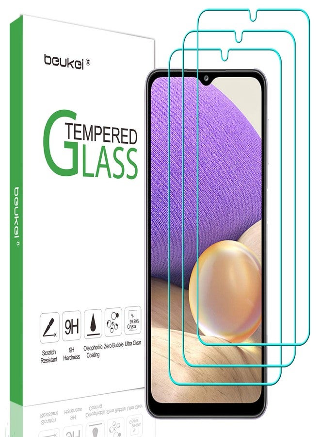 beukei (3 Pack) Compatible for Samsung Galaxy A32 5G Screen Protector Tempered Glass, Touch Sensitive,Case Friendly, 9H Hardness - Image 1