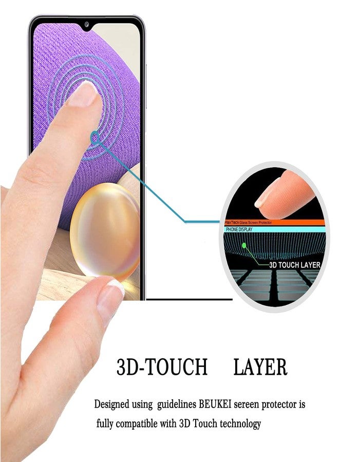 beukei (3 Pack) Compatible for Samsung Galaxy A32 5G Screen Protector Tempered Glass, Touch Sensitive,Case Friendly, 9H Hardness - Image 3