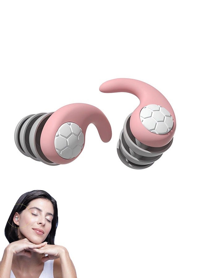Kinmed Ear Plugs for Sleeping Noise Reduction, Reusable Ear Plugs for Sleeping Swimming, Kids & Adult Hearing Protection for Noise Canceling Ear Plug for Rest, Music, Parties, Festivals (1 Pair Pink) - Image 1
