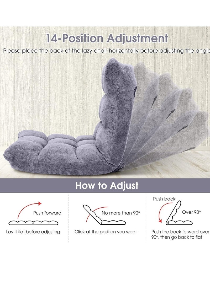 Cady One Ground chair for camping and trekking, multi-colored, velvet-quality foam padded with adjustable back, 10 x 50 x 110 cm - Image 2