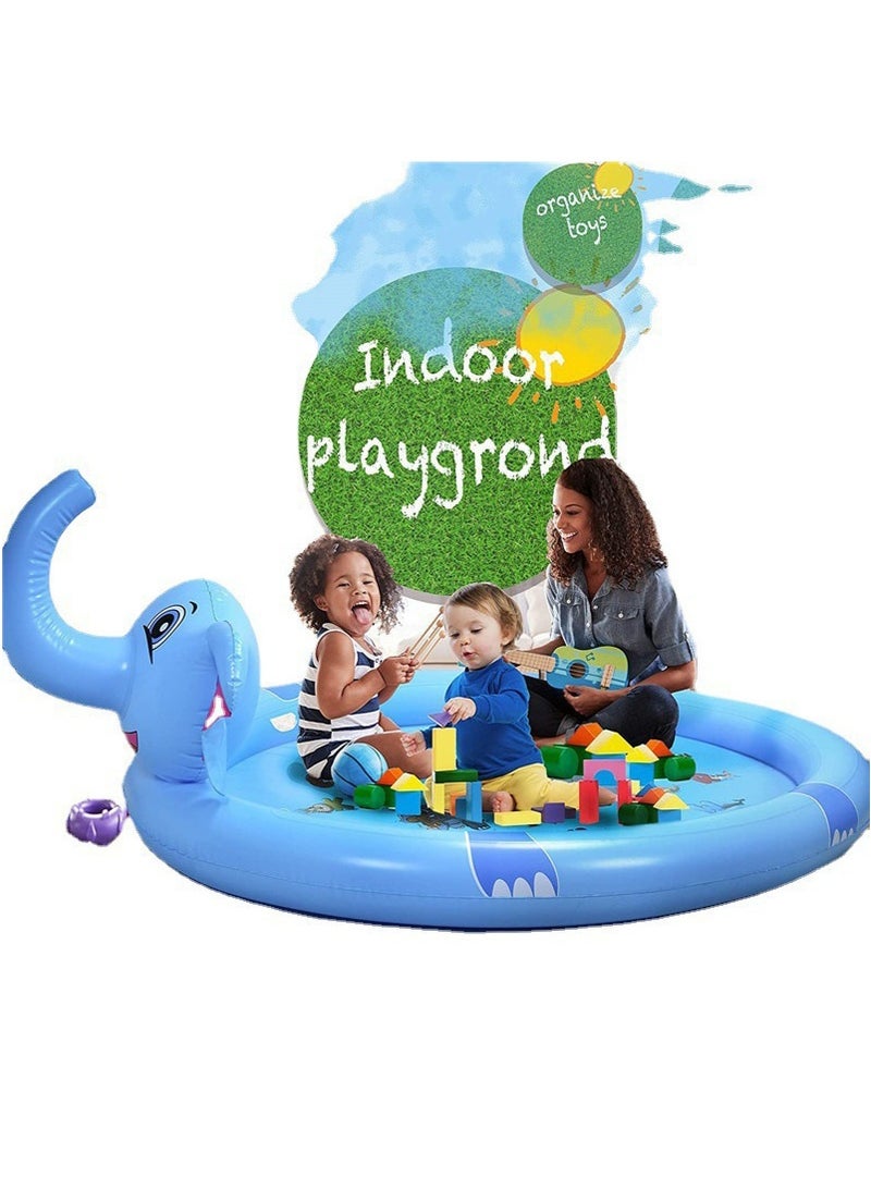 TAPIT ﻿ 210cm Inflatable Elephant Splash Pad for Toddlers, Letter Print Water Spray Play Mat, Baby Wading Pool, Outdoor Lawn Entertainment Water Sprinkler for Summer - Image 5