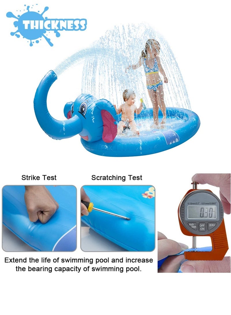 TAPIT ﻿ 210cm Inflatable Elephant Splash Pad for Toddlers, Letter Print Water Spray Play Mat, Baby Wading Pool, Outdoor Lawn Entertainment Water Sprinkler for Summer - Image 3