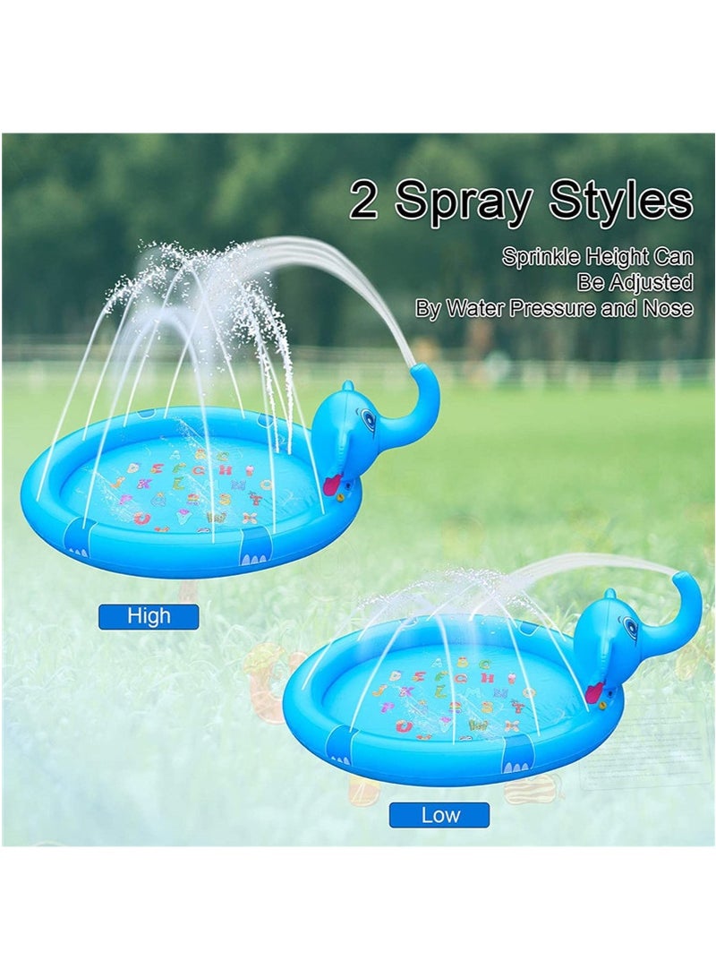 TAPIT ﻿ 210cm Inflatable Elephant Splash Pad for Toddlers, Letter Print Water Spray Play Mat, Baby Wading Pool, Outdoor Lawn Entertainment Water Sprinkler for Summer - Image 4