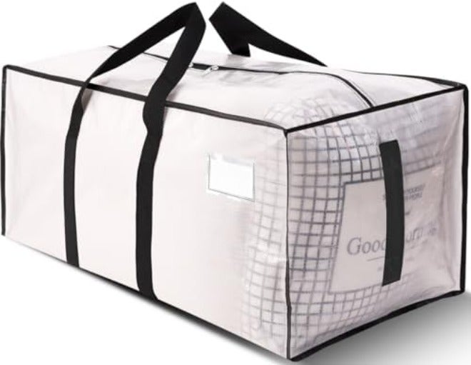 HOMESURE Supports 200lbs Heavy Duty Moving Bags - Strong Zipper & Wrap-Around Handles - Water-Resistant Storage Totes, Durable Alternative to Moving Boxes - 8 Pack -  Semi-Transparent