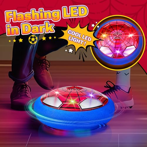 SUYUKI Hover Soccer Ball for Kids Boys Spider Soccer Toys for Boys 4 5 6 7 8 9 10 Indoor Boy Toys with Led Lights and Foam Cushion Spider Hover Football Air Power Football - Image 5