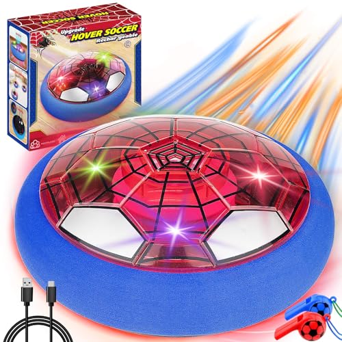 SUYUKI Hover Soccer Ball for Kids Boys Spider Soccer Toys for Boys 4 5 6 7 8 9 10 Indoor Boy Toys with Led Lights and Foam Cushion Spider Hover Football Air Power Football - Image 1