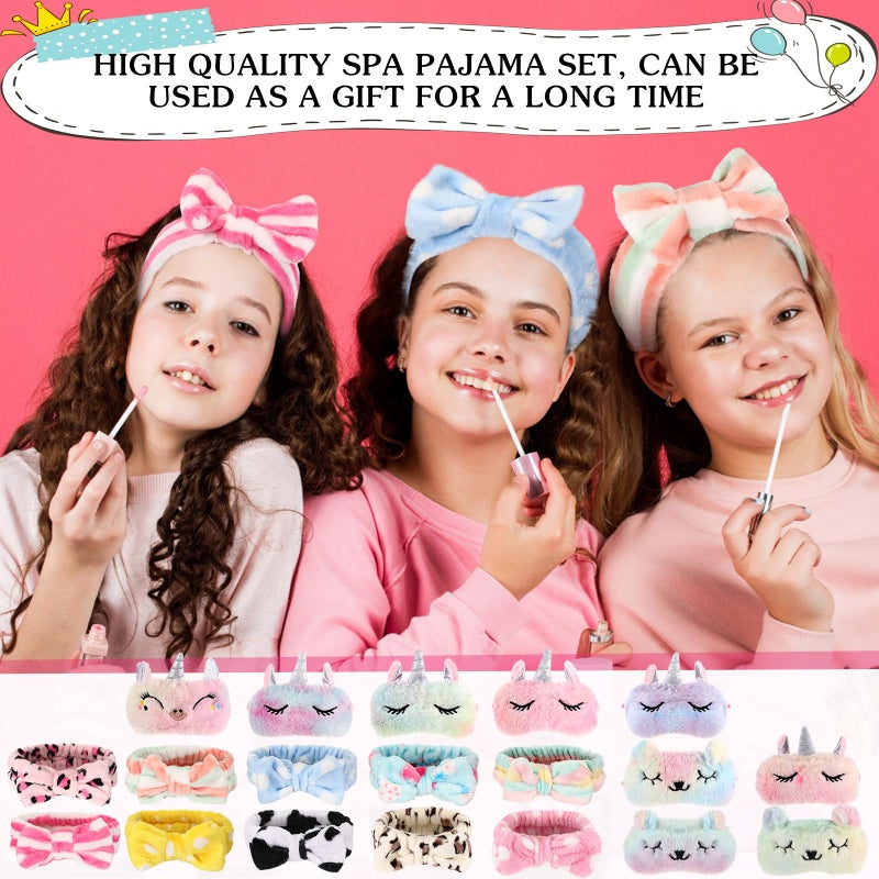 Bonuci 50 Pcs Spa Party Supplies for Girls, 10 Satin Robe 10 Kids Slippers Sleepover Birthday Spa Party Favors (Rose Red, Pink) - Image 5