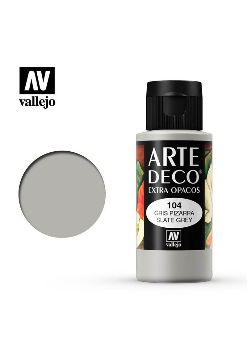 طلاء أكريليك آرت ديكو 104 رمادي أردوازي، 60 مل - جودة ممتازة للفنون والحرف اليدوية والمشاريع المنزلية