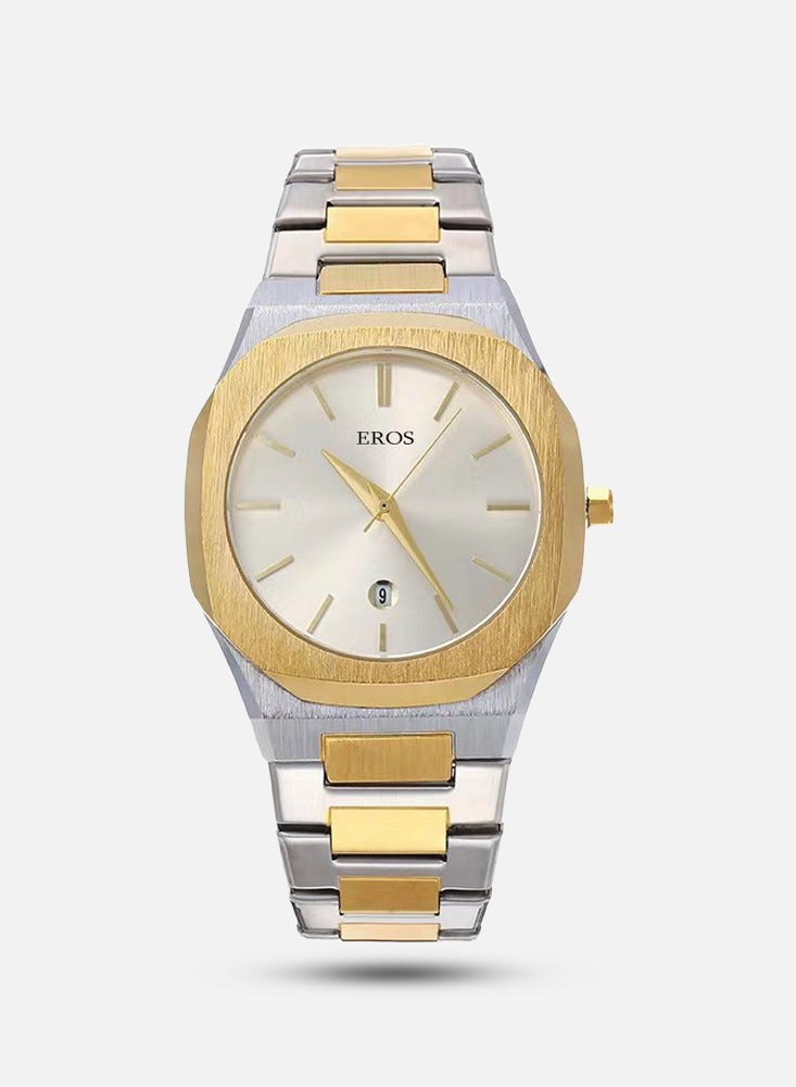 Eros Men's steel watch in two colors, silver and gold